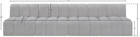 Briar Grey 119 Boucle Fabric Upholstered Modular Sectional, 4-Piece