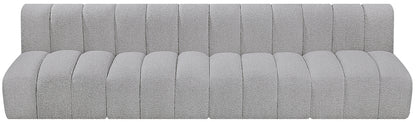 Zara Grey Boucle Fabric Modular Sofa S4E