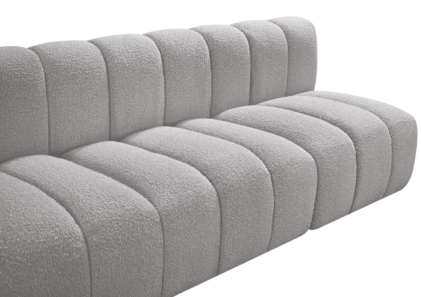 zara grey boucle fabric modular sofa s4e