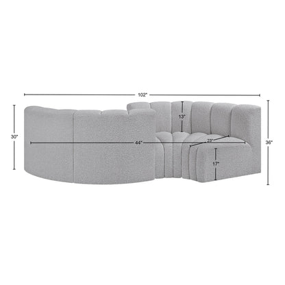 Zara Grey Boucle Fabric Modular Sofa S4F