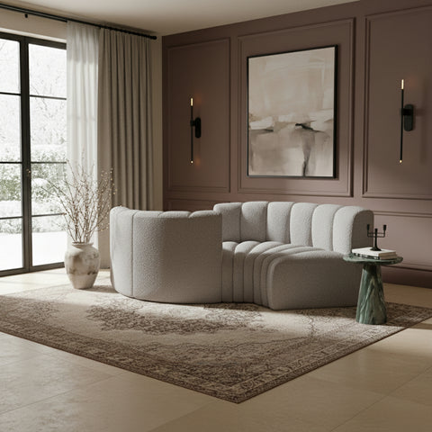 Briar Grey 102 Boucle Fabric Upholstered Modular Sectional, 4-Piece