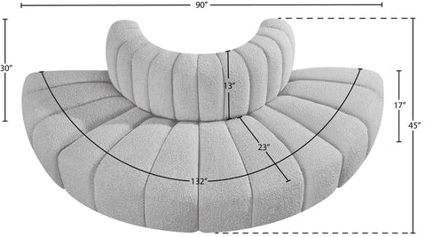 Briar Grey 90 Boucle Fabric Upholstered Modular Sectional, 4-Piece