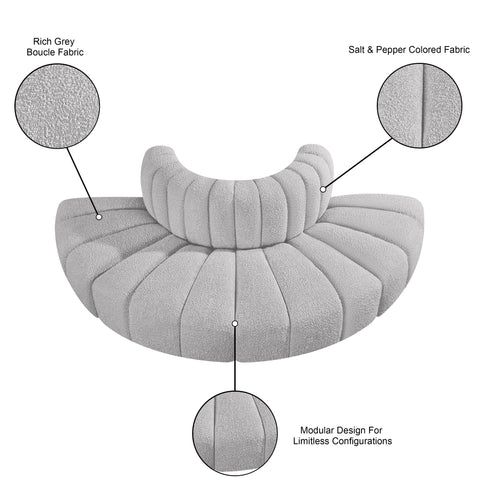 Briar Grey 90 Boucle Fabric Upholstered Modular Sectional, 4-Piece