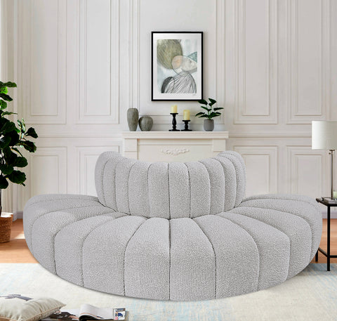 Briar Grey 90 Boucle Fabric Upholstered Modular Sectional, 4-Piece