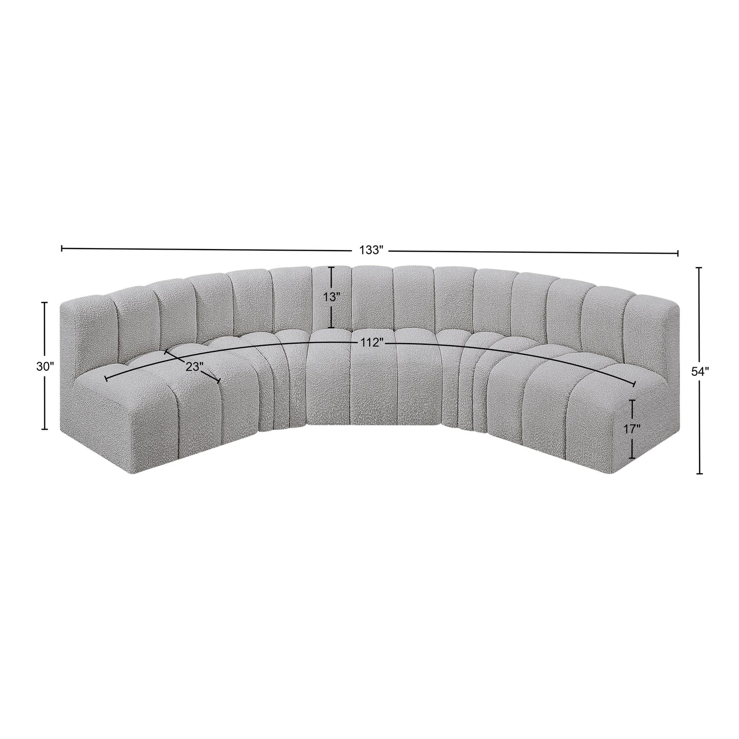 zara grey boucle fabric modular sofa s5a