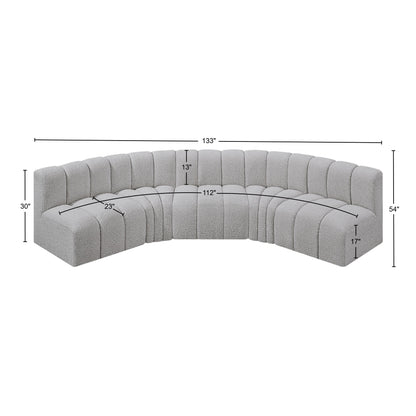 Zara Grey Boucle Fabric Modular Sofa S5A