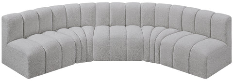 Briar Grey 133 Boucle Fabric Upholstered Modular Sectional, 5-Piece