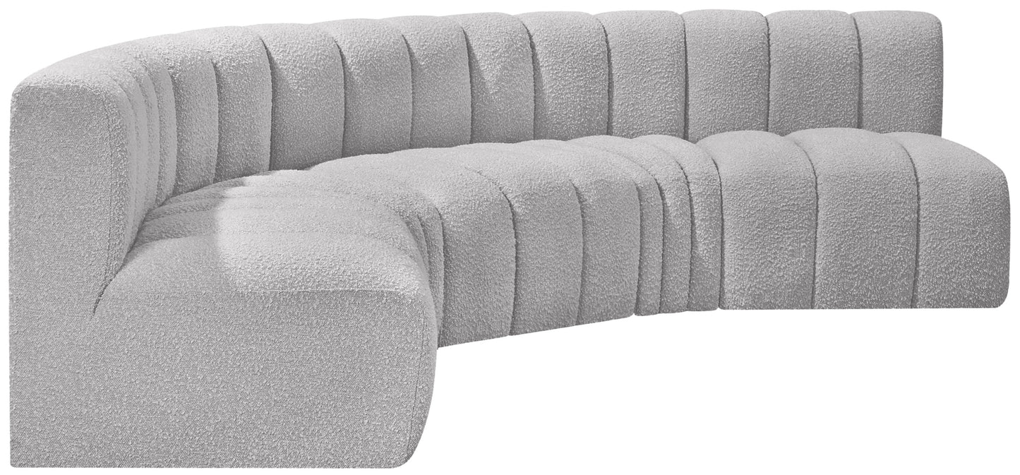 zara grey boucle fabric modular sofa s5a