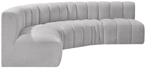 Briar Grey 133 Boucle Fabric Upholstered Modular Sectional, 5-Piece