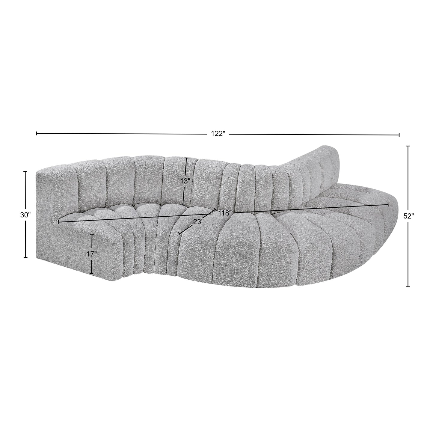 zara grey boucle fabric modular sofa s5b