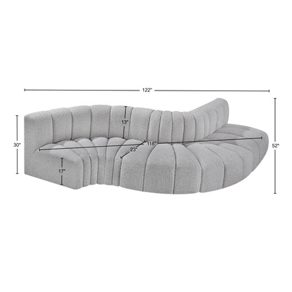 Zara Grey Boucle Fabric Modular Sofa S5B