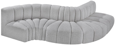 Briar Grey 122 Boucle Fabric Upholstered Modular Sectional, 5-Piece