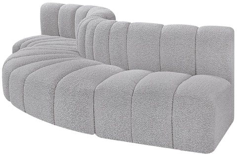 Briar Grey 122 Boucle Fabric Upholstered Modular Sectional, 5-Piece