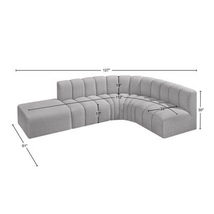 Zara Grey Boucle Fabric Modular Sofa S5C