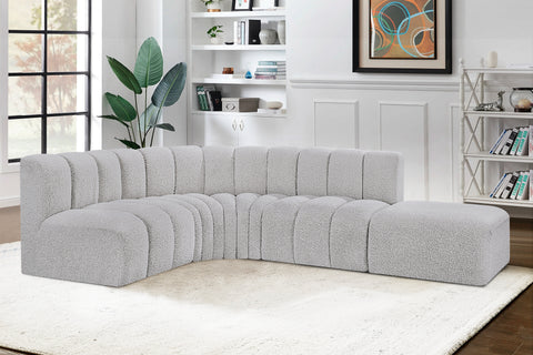 Briar Grey 127 Boucle Fabric Upholstered Modular Sectional, 5-Piece