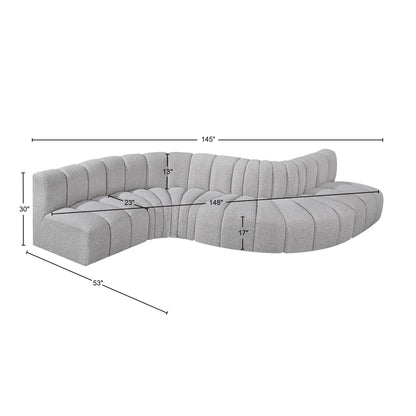 Zara Grey Boucle Fabric Modular Sofa S6A