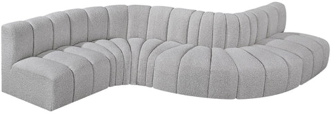 Briar Grey 145 Boucle Fabric Upholstered Modular Sectional , 6-Piece (Style 1)