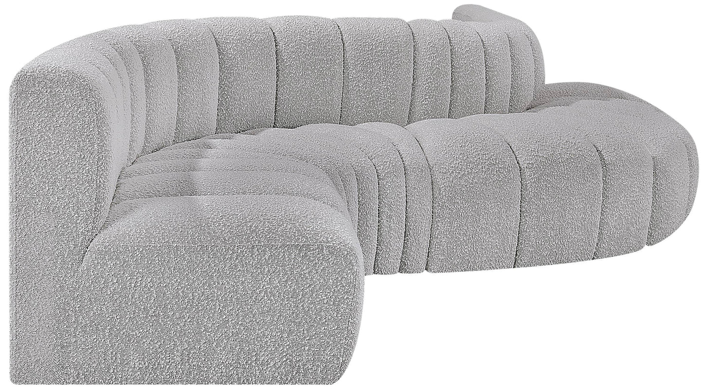 zara grey boucle fabric modular sofa s6a