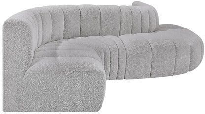 Zara Grey Boucle Fabric Modular Sofa S6A