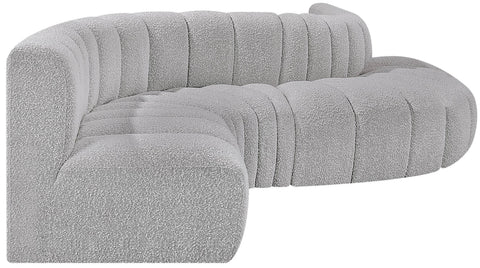 Briar Grey 145 Boucle Fabric Upholstered Modular Sectional , 6-Piece (Style 1)