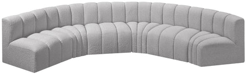 Briar Grey 151 Boucle Fabric Upholstered Modular Sectional, 6-Piece