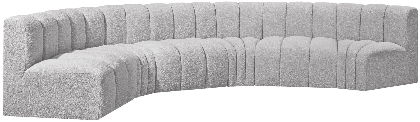 zara grey boucle fabric modular sofa s6b