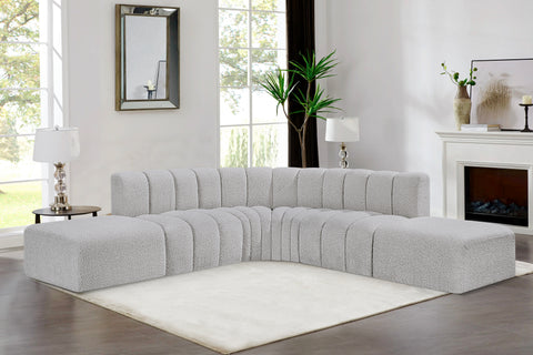 Briar Grey 146 Boucle Fabric Upholstered Modular Sectional, 6-Piece