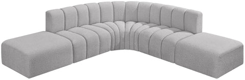 Briar Grey 146 Boucle Fabric Upholstered Modular Sectional, 6-Piece