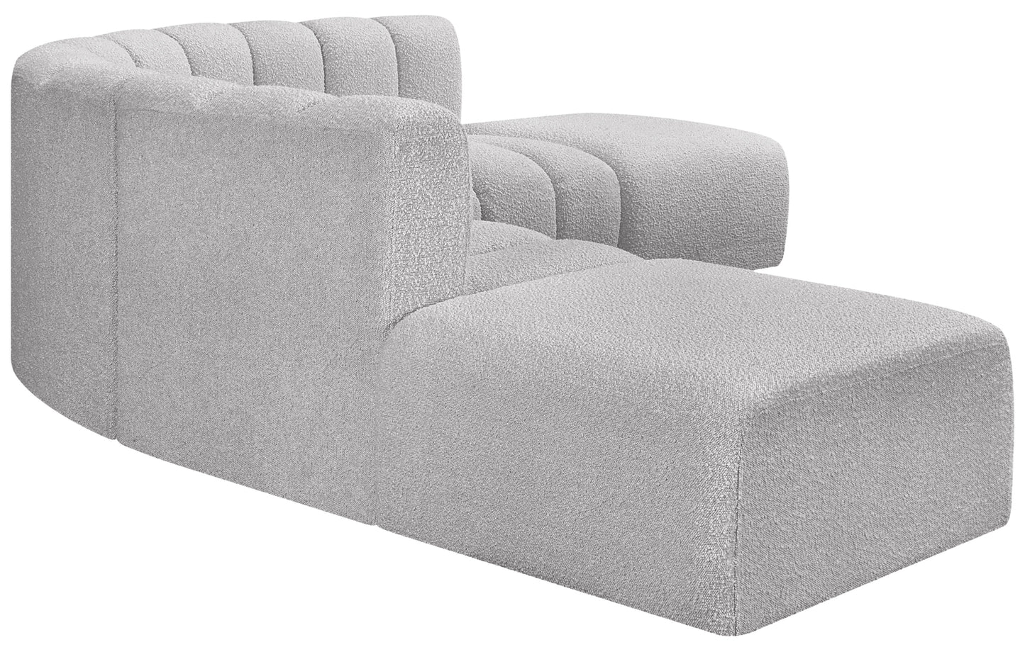 zara grey boucle fabric modular sofa s6c