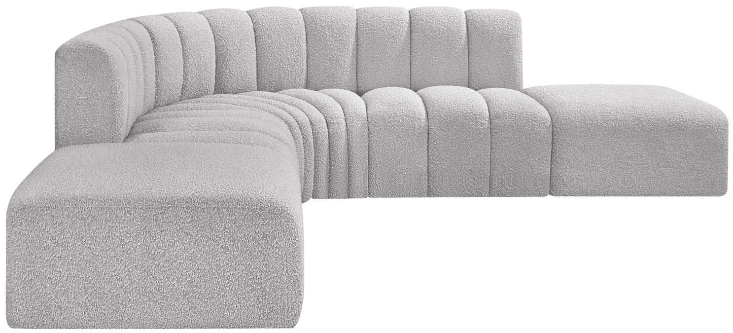 zara grey boucle fabric modular sofa s6c