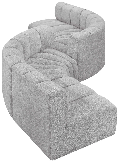 Briar Grey 145 Boucle Fabric Upholstered Modular Sectional , 6-Piece (Style 2)