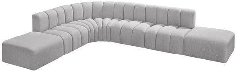 Briar Grey 172 Boucle Fabric Upholstered Modular Sectional, 7-Piece