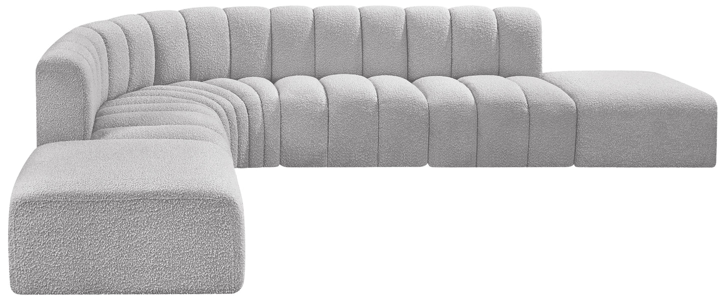 zara grey boucle fabric modular sofa s7a