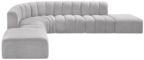 Briar Grey 172 Boucle Fabric Upholstered Modular Sectional, 7-Piece