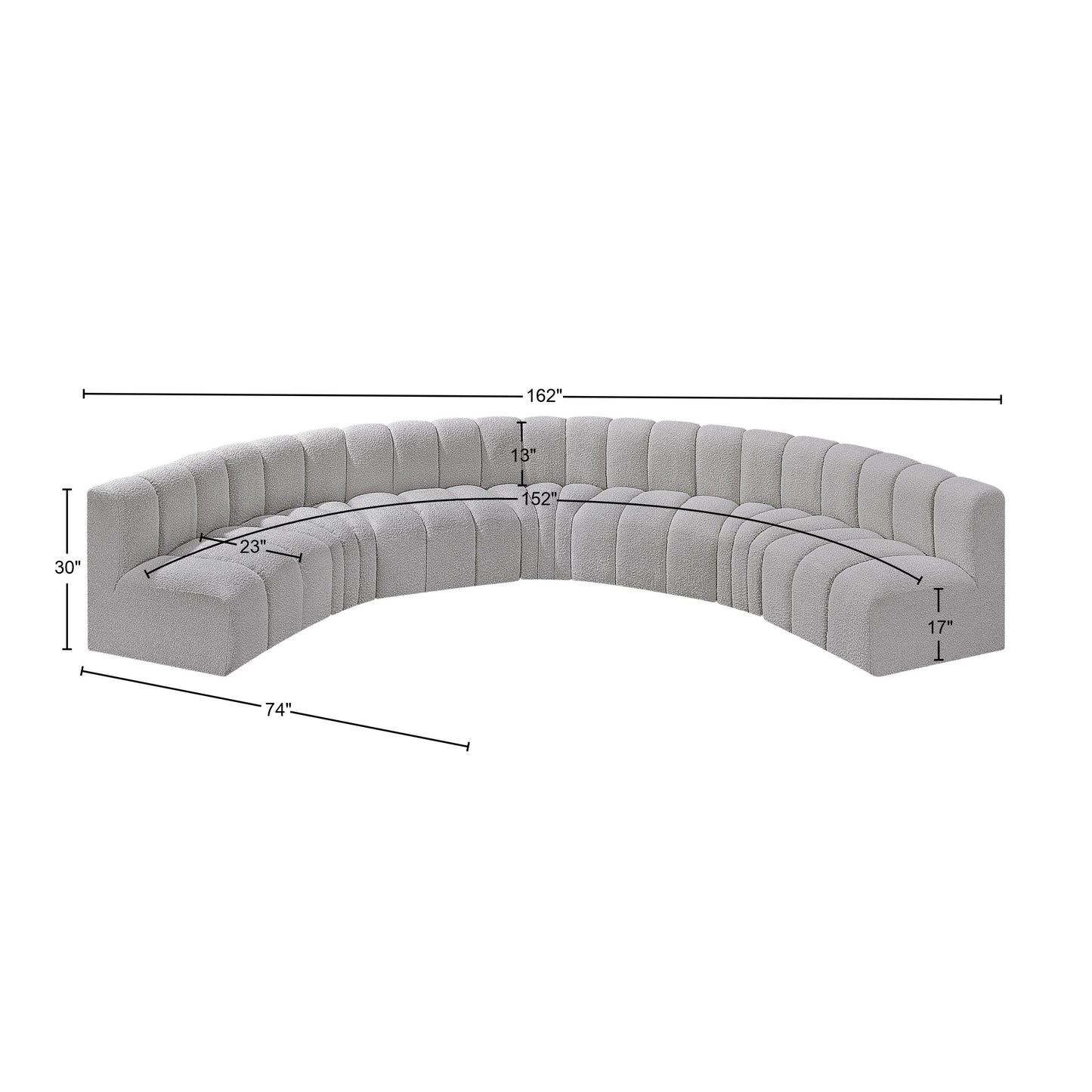 zara grey boucle fabric modular sofa s7b