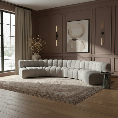 Briar Grey 162 Boucle Fabric Upholstered Modular Sectional, 7-Piece
