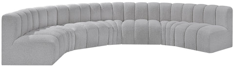 Briar Grey 162 Boucle Fabric Upholstered Modular Sectional, 7-Piece