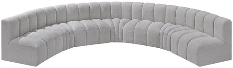 Briar Grey 162 Boucle Fabric Upholstered Modular Sectional, 7-Piece