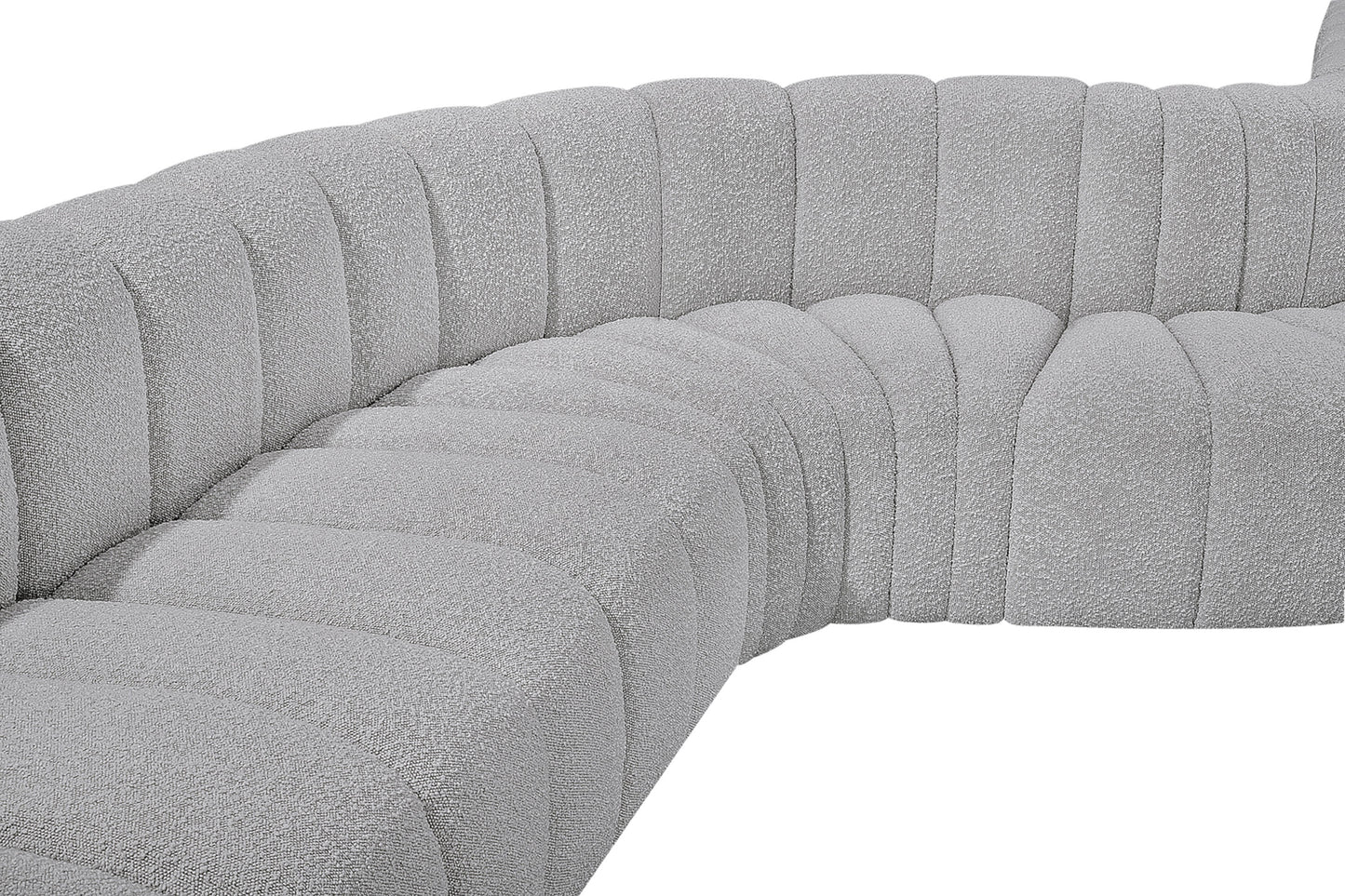 zara grey boucle fabric modular sofa s7c