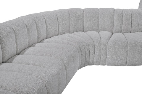 Briar Grey 170 Boucle Fabric Upholstered Modular Sectional, 7-Piece
