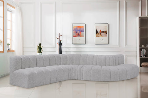 Briar Grey 170 Boucle Fabric Upholstered Modular Sectional, 7-Piece