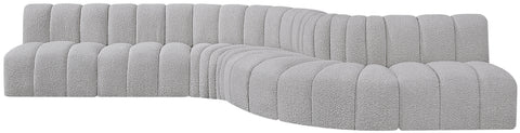 Briar Grey 170 Boucle Fabric Upholstered Modular Sectional, 7-Piece