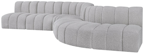 Briar Grey 170 Boucle Fabric Upholstered Modular Sectional, 7-Piece