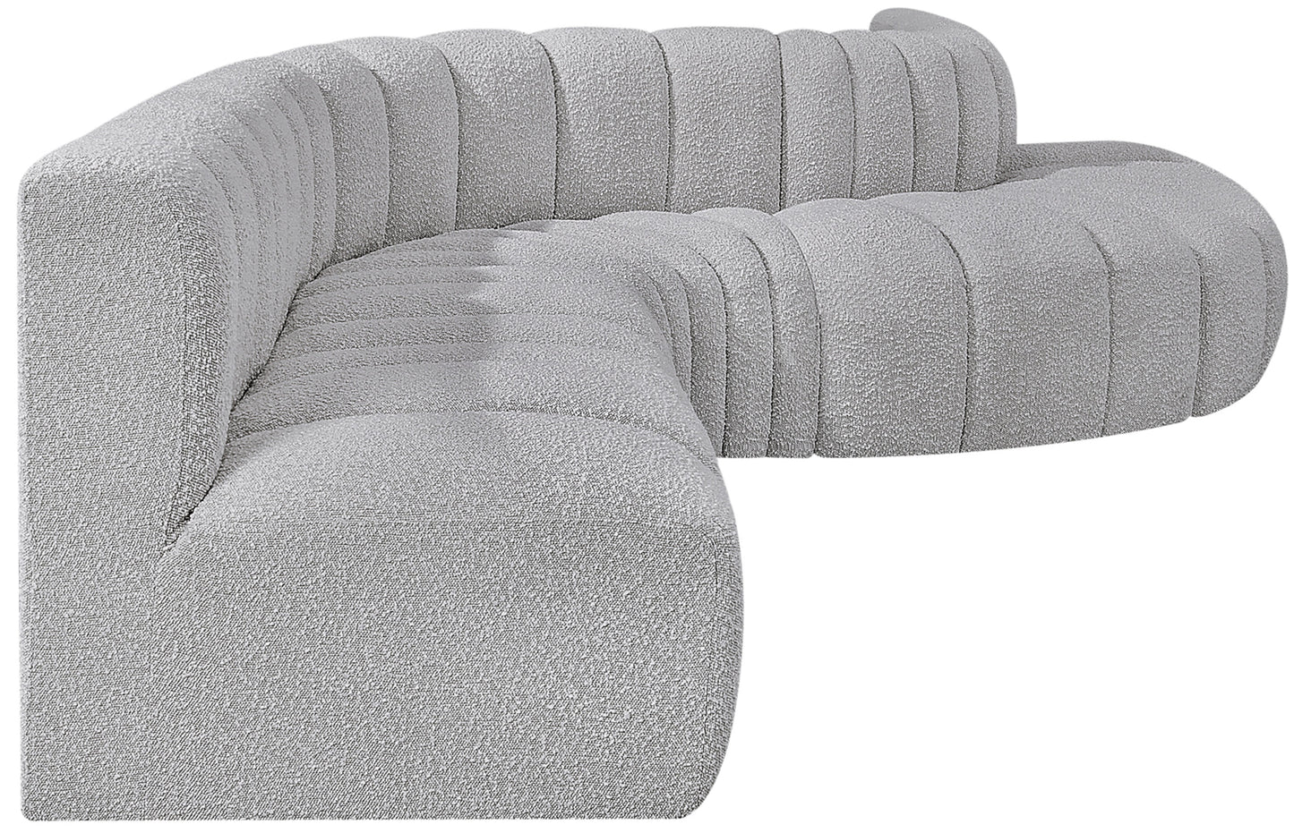 zara grey boucle fabric modular sofa s7c