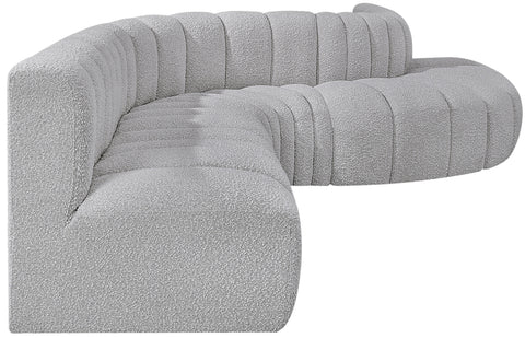 Briar Grey 170 Boucle Fabric Upholstered Modular Sectional, 7-Piece