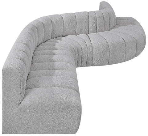 Briar Grey 170 Boucle Fabric Upholstered Modular Sectional, 7-Piece