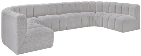 Briar Grey 150 Boucle Fabric Upholstered Modular Sectional, 8-Piece