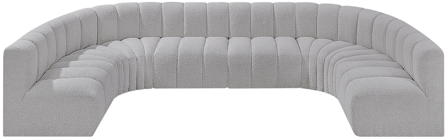 zara grey boucle fabric modular sofa s8a