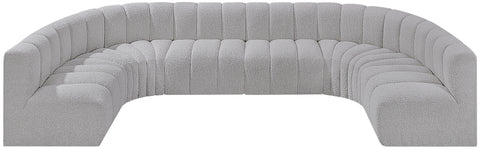 Briar Grey 150 Boucle Fabric Upholstered Modular Sectional, 8-Piece