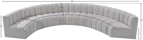Briar Grey 162 Boucle Fabric Upholstered Modular Sectional, 8-Piece